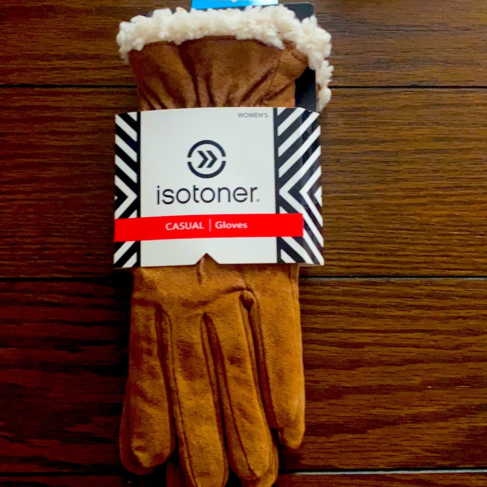 Women's Isotoner Fur Gloves Size Medium